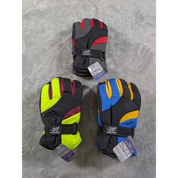 3 Cold Busters Boys Gloves L Snow Ski Winter Warm Colorful Outdoor - Picture 2 of 6